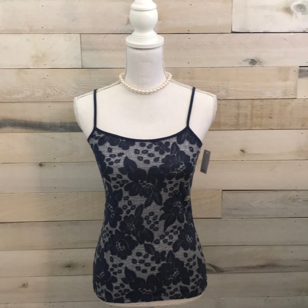 ⚜️ LOFT Navy Blue Floral Cami - Size S